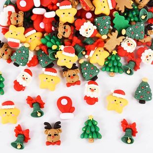 20/40Pcs Mini Christmas Resin Figurine Crafts Cute Reindeer