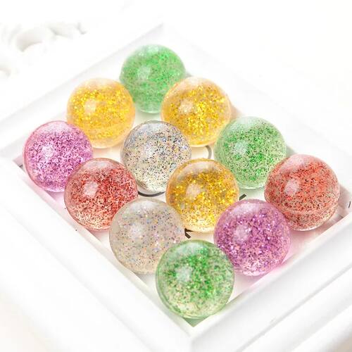 10pcs Children Bouncy Ball Toy Colored Bouncing Ball Rubber