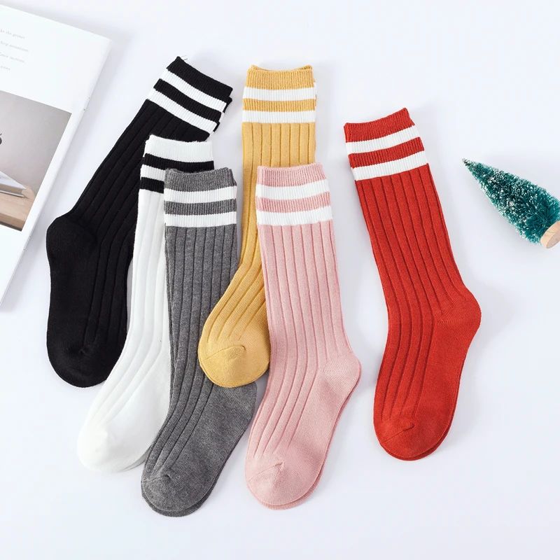 1 Pairs Kids Knee High Long Socks Autumn Winter Warmth Soft