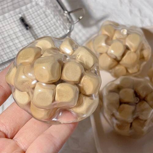 Handmade Wooden Noisy Ball Squishy Toy, Creative Stress Reli