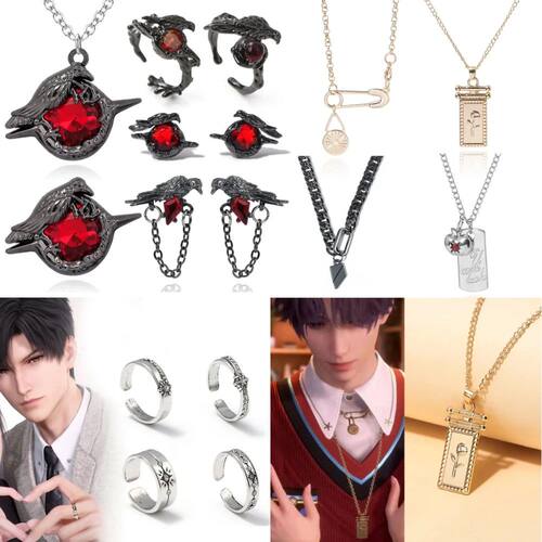 Love and Deep Space Sylus Brooch Cosplay Black Raven Badge P