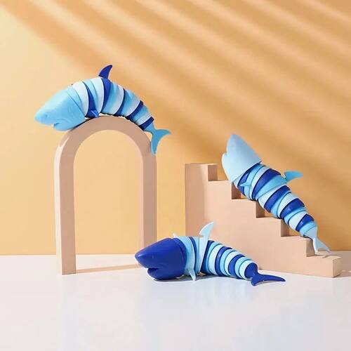 Articulated Shark Stress Reliever Hand Toy,Sensory Fidget To