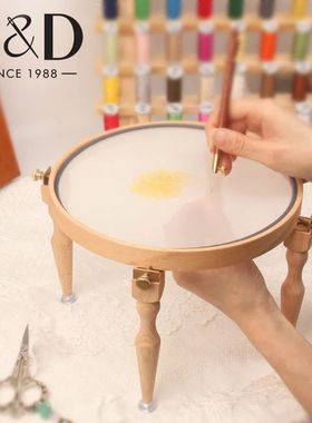 3/4Pcs Adjustable Portable Wooden Embroidery Hoop Stand Hand