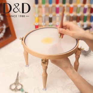 Portable Wooden Embroidery Stand Adjustable Hoop Hand 4Pcs