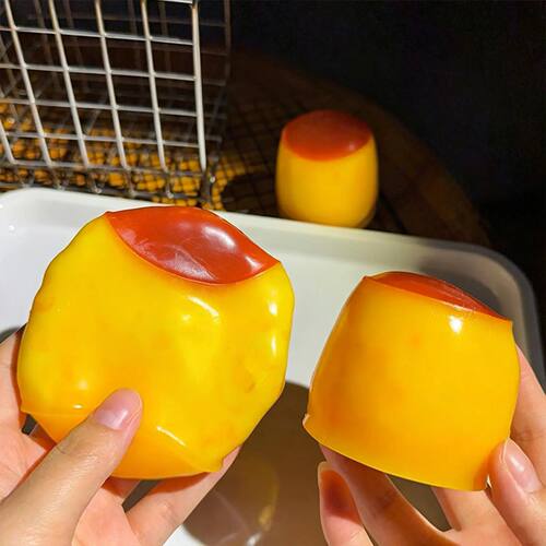 Crunchy Squishyes Caramel Puddings Stress Ball Fidget Toys F