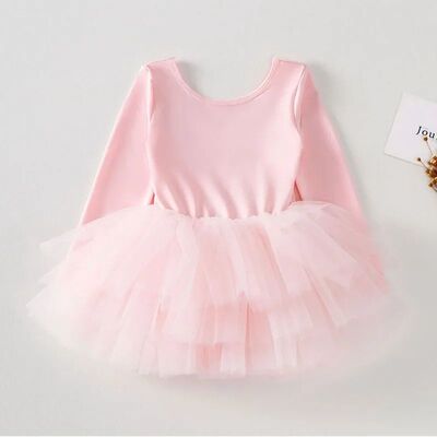 Baby Girl Princess Tutu Dress Long Sleeves Infant Toddler Pu