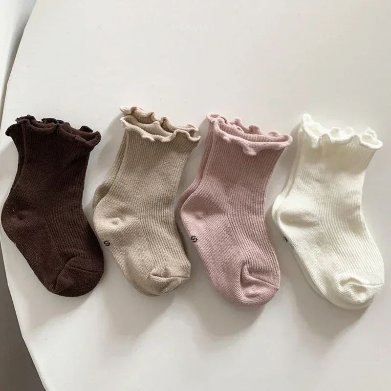 Newborn Girls Baby Socks Spring Autumn Cotton Kids Princess