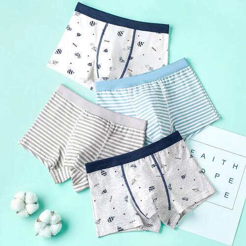 4pcs-Kids Boxer Shorts Boys Cotton Underwear Summer Lightwei