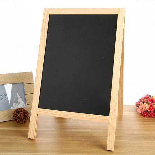 1Pc Independent Double-sided Blackboard Wooden A Frame Is Us