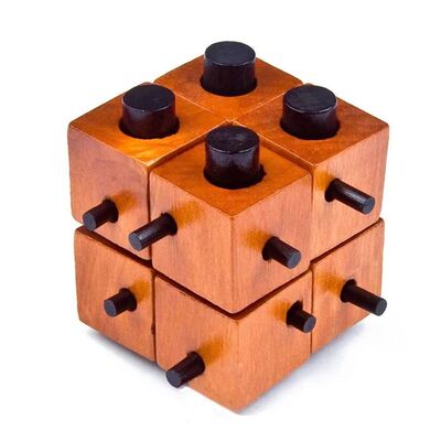 Wooden Brain Teaser Puzzles Unlock Interlock Game  Test for