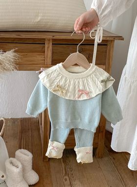 2PCS Winter Baby Sweater Full Sleeve Infantil Autumn Warm Gi