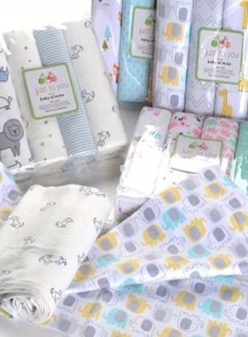 4Pcs75*75cm Muslin 100% Cotton Flannel Baby Swaddles Soft