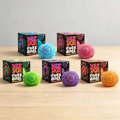 Schylling Doh Fuzz Ball Flower Power Sensory Fidget Cube Squ