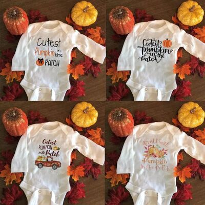 born Baby Girl Pumpkin Bodysuit Halloween Outfit Party Princ