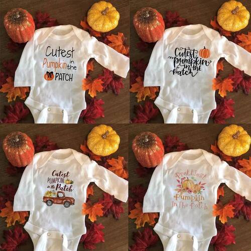 born Baby Girl Pumpkin Bodysuit Halloween Outfit Party Princ