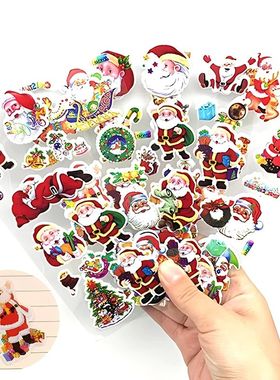 6/12Sheets 3D Stickers Christmas Style Festival Gift for Gue