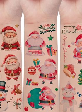 10 Sheets, 120 Cute Cartoon Christmas Tree Santa Claus Snowm