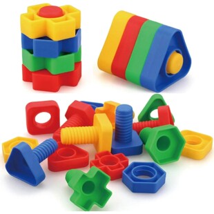 5pcs Huge Nuts Bolts Set Shapes Colors Matching Toys Puzzle