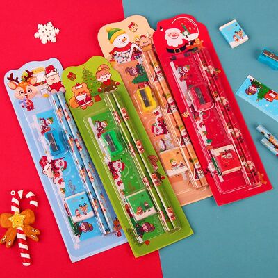 5pcs/Set Cute Cartoon Pencil Stationery Set Children Student
