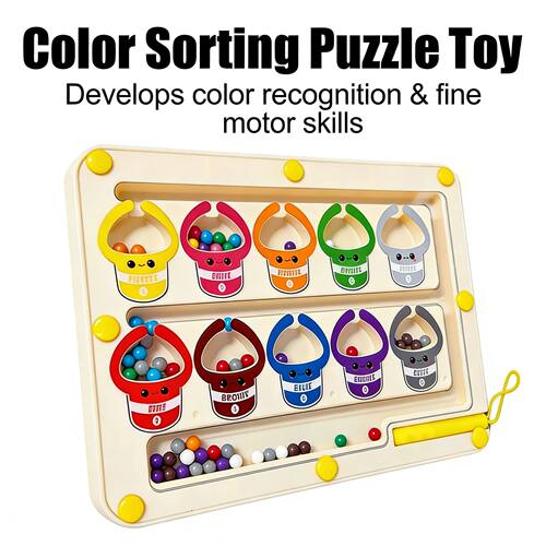 Montessori Magnetic Color Sorting Games Maze Board Pen Movin