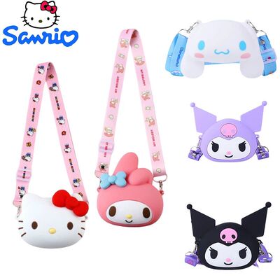 Kawaii  Shoulder Bag Kuromi Silicone Bag Hello Kitty Messeng