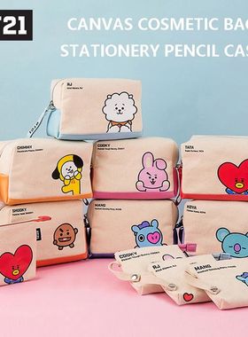 Kawaii Bt21 Portable Cosmetic Bag, Women's Travel Toiletry B