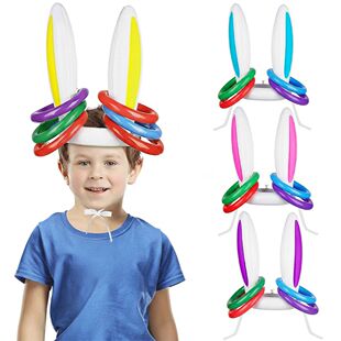 Inflatable Easter Bunny Ears Ring Toss Game Set Outdoor Gard