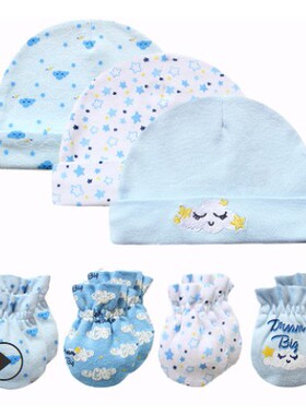 Baby Hat and Mittens Girl Boy Cap Socks Comfy Infant Hat &