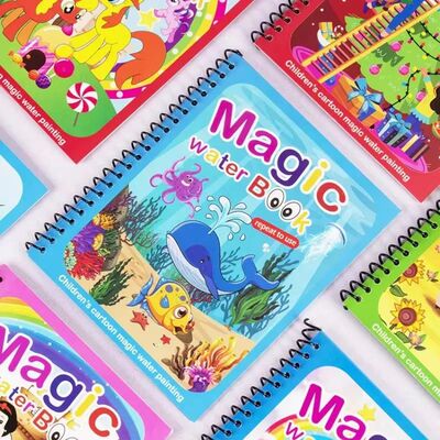 1 Book+1 Pen Reusable Coloring Book Water Painting Book Sens