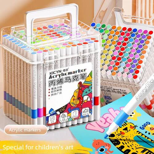 Water-Washable, Non-Bleeding, Layerable Acrylic Markers for