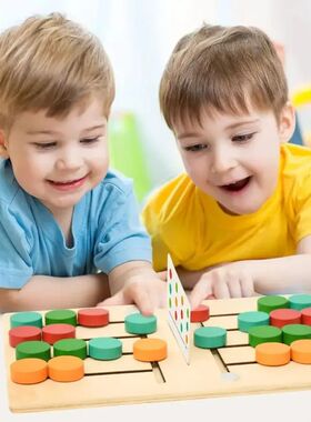 Wooden Color Sorting Board Game Montessori Color Matching Pu