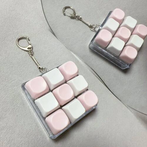 Fidget Keychain Finger Keyboard Caps Toy Keys Button Keycap