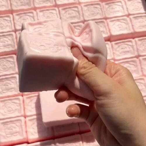 Kawaii Slow Rising Squishy Strawberry Chocolate Milk Cube Ca