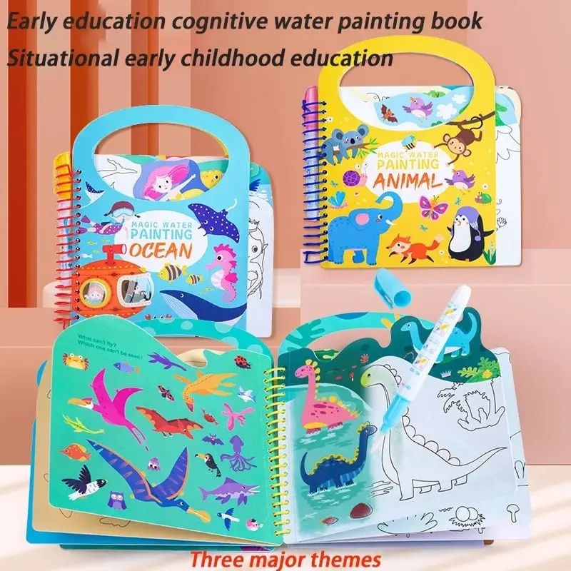 Children Early Education Toys Magical Book with Pen Water Dr