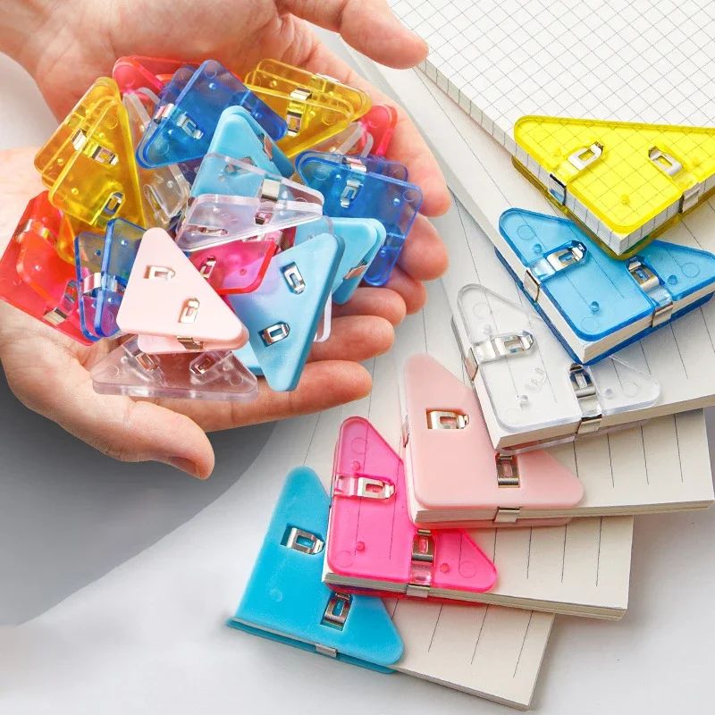 Kawaii 5pcs Triangle Corner Clips File Paper Clips File Inde