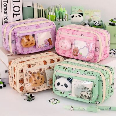 Multi Functional Capybara/Panda Pen Bag Large Capacity Nine-