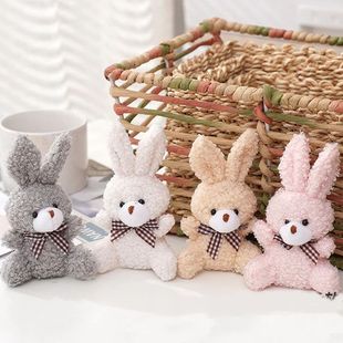10cm Soft Stuffed rabbit Plush Toys Mini Bow-tie sitting bun