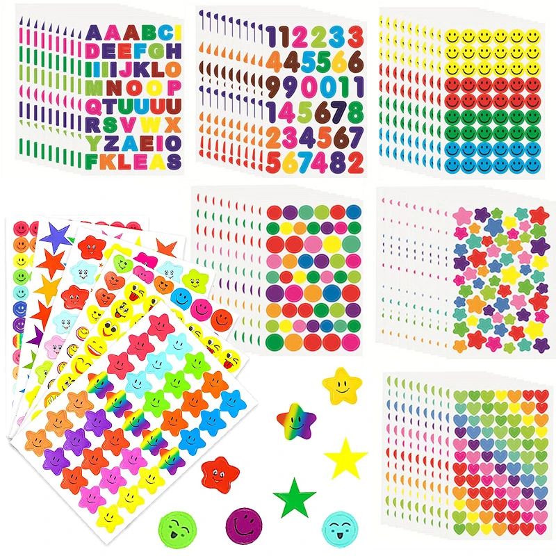 327-2250pcs Cute Notebook Laptop Decals Star Number Letter R