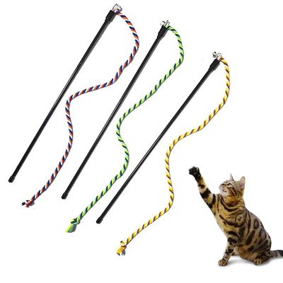 Cat Toy Interactive Teasing Rod with Rope for Cats to Chew a
