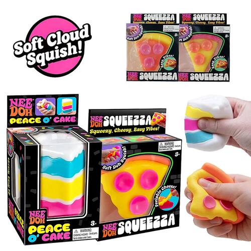 Needoh Peace Cake Pizza Slice Fidget Toy Non-toxic Soft Squi