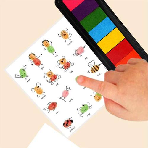 7 Colours Washable Finger Paint Set Kids Creative Palm Finge