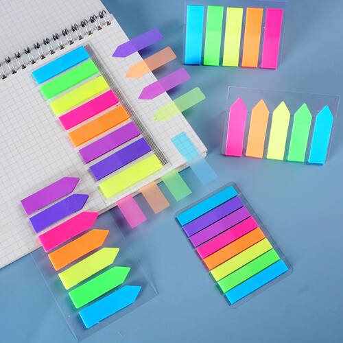 Color Fluorescence Sticky Notes Set Memo Pad Bookmarks Banne
