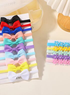 15Pcs/Set Cute Soft Bowknot Headband for Baby Girls Elastic