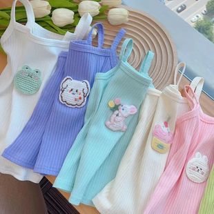 Baby Girls T-shirts for Kids Summer Sleeveless Knitted Tops