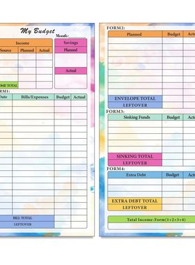 A6 Budget Page Loose Leaf Notebook Refill Spiral Binder Inne