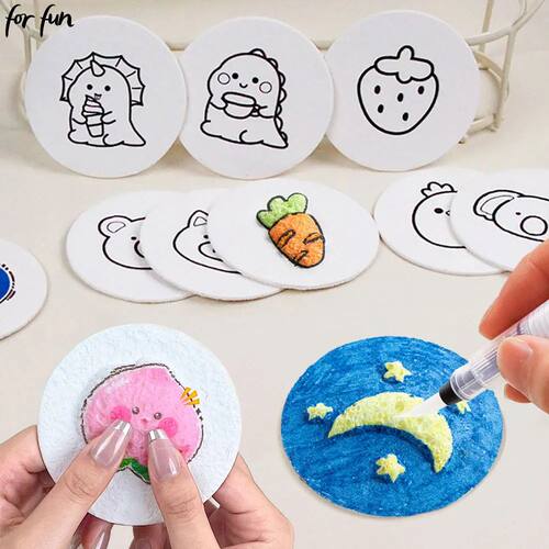 For Fun 10/100PCS DIY Foam Texture Painting Paper Kids 3D Ar