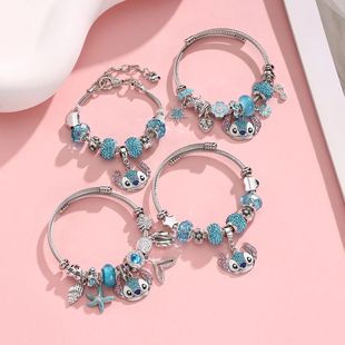 Stitch Music Note Cartoon Pendant Rhinestone Bracelet Lilo