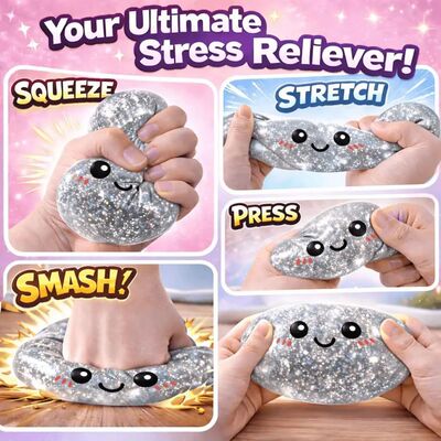 Glitter Dumpling Squishy with Box Dumplings Sensory Squeeze