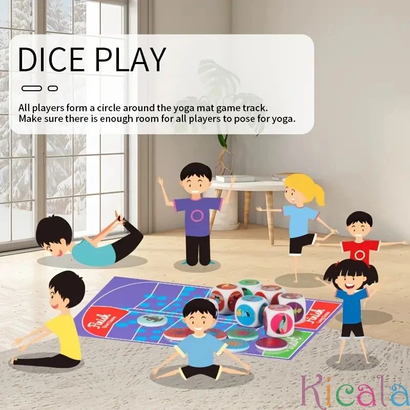 Yoga Dice Action Game For Kid Workout Equipment Board Game I