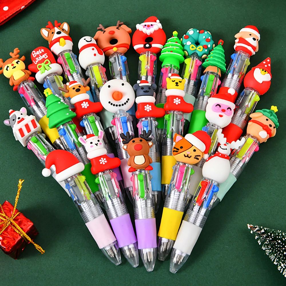 Festive Christmas Ballpoint Pens-Assorted Cartoon Designs,Re